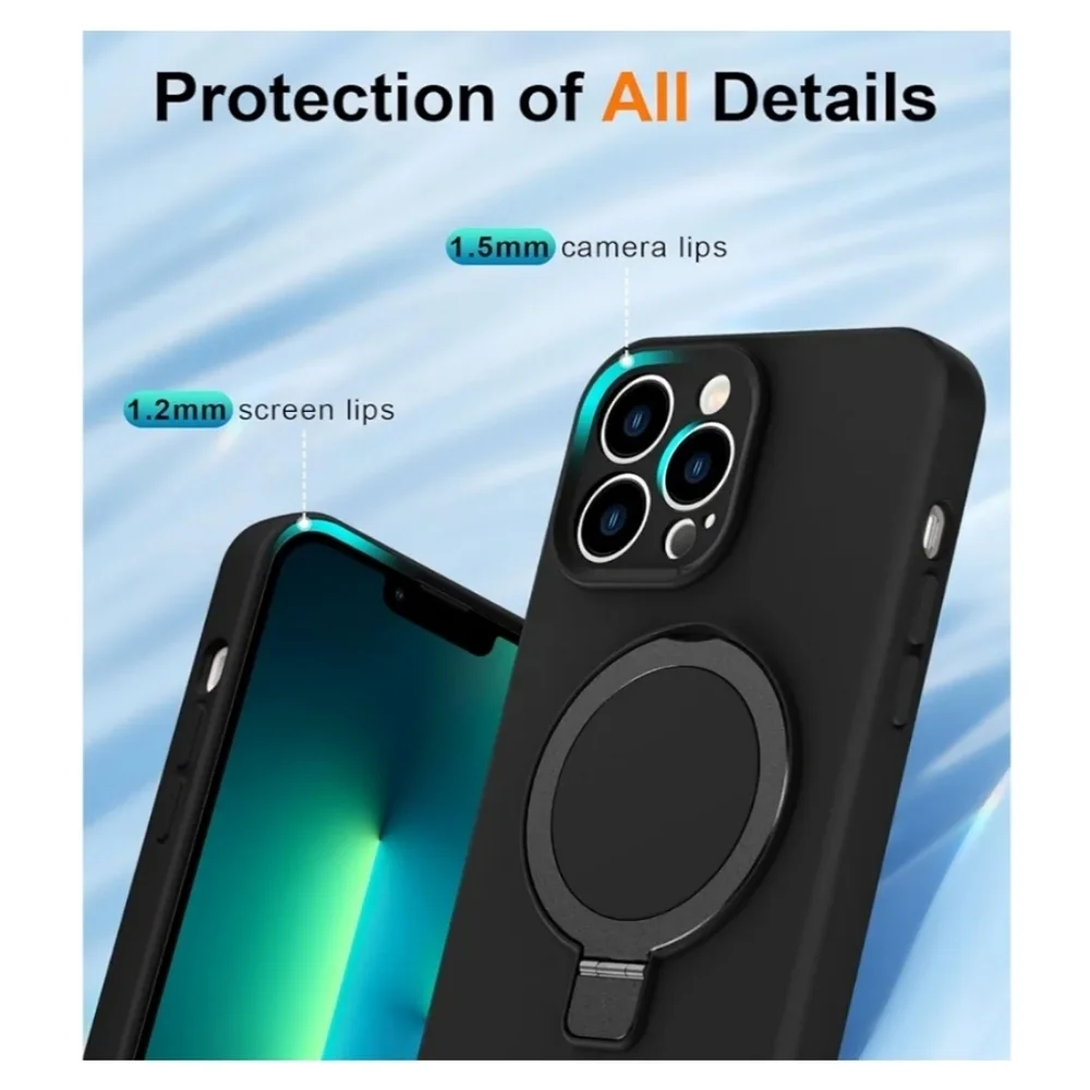 ZHK iPhone 12 Pro Max Liquid Silicone Case with Magnet Stand